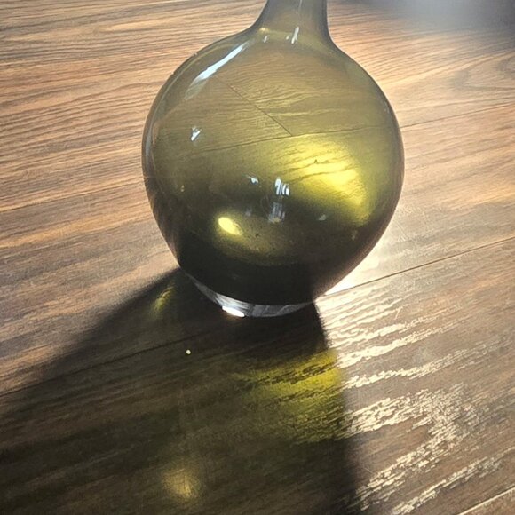 IKEA Hand-Blown Quality Smokey Green Bulbus Contemporary Style Bud Vase NWT - Picture 1 of 5